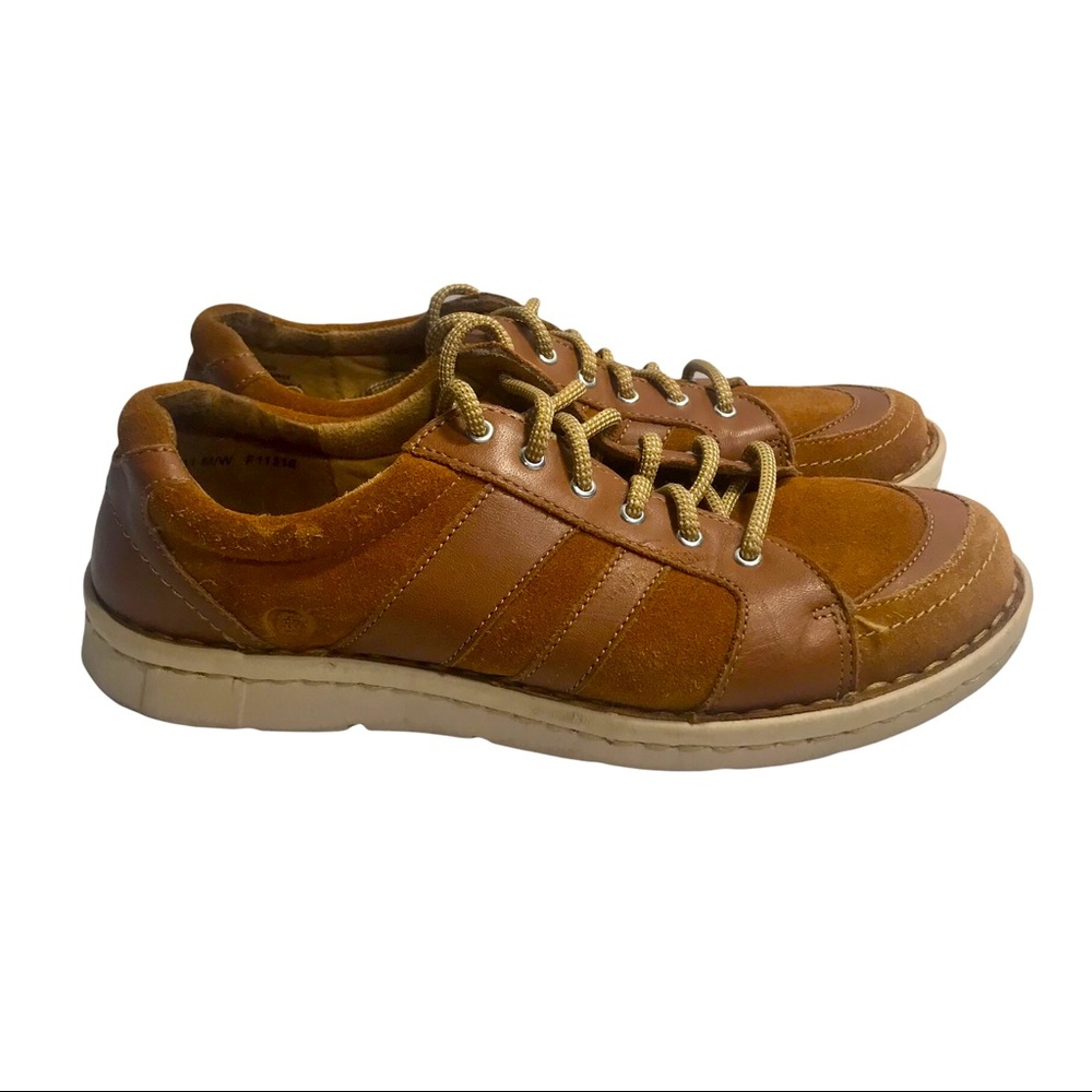 Born Melissa Women's 9.5 Casual Oxford Sneaker Suede Leather Walking Brown